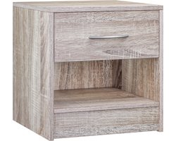 Casaria® Nachtkastje Set van 2 - Lade Opbergvak 41x39x28cm - Eiken