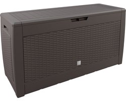 Casaria Opbergbox 310L - Weerbestendig Wielen Rotan-look - Bruin