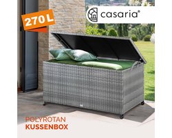 Casaria Opbergkist – Weerbestendig 117x53x60cm 270L - Grijs