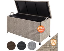 Casaria Opbergkist – Weerbestendig 122x56x61cm 420L - Crème