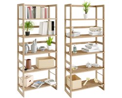 Casaria Opbergrek Set van 2 Stuks - 135,5x58x27 cm – Incl. 5 Planken