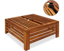 Casaria Parasol voet tafel, tuintafel, bijzettafel, parasol voet afdekking, Acaciahout 62x62x26cm