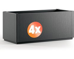 Casaria Plantenbak Set van 4 - Vorstbestendig 80l 80x36x35cm - Antraciet