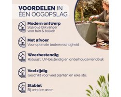 Casaria Plantenbak Set van 4 - Vorstbestendig 80l 80x36x35cm - Groen