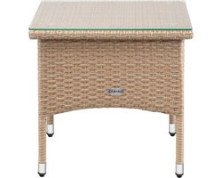CASARIA Polyrattan Bijzettafel Buiten - 50x50x45cm - Crème