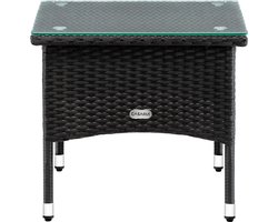 CASARIA Polyrattan Bijzettafel Buiten - 50x50x45cm - Zwart