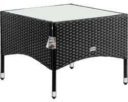 CASARIA Polyrattan Bijzettafel - Buiten 58x58x45cm - Zwart