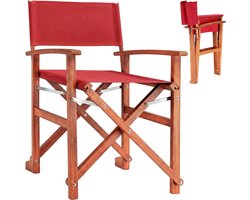 Casaria Regisseursstoel – FSC Eucalyptushout – met Armleuningen – Rood