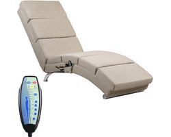 Casaria Relaxfauteuil - Massage en Verwarmingsfunctie - Zandkleur
