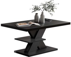Casaria Salontafel Detroit - Extra Legblad 90x60x45cm - Zwart