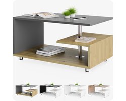 Casaria® Salontafel - Salontafels - Woonkamer - Bijzettafel - Bijzettafels - Bijzettafel Marmer - Sidetable - Salontafel Wit - Salontafel Met Opbergruimte - Salontafel Vierkant - Salontafel Industrieel - Laptoptafel - Salontafel Marmer