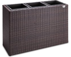 Casaria Staande Plantenbak – met Waterafvoer 83x30,5x60cm – Bruin