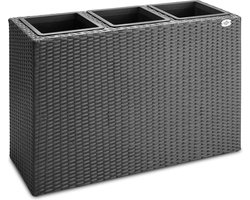 Casaria Staande Plantenbak – met Waterafvoer 83x30,5x60cm - Zwart