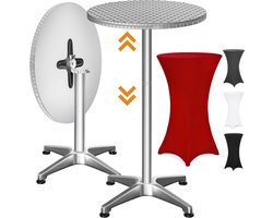 Casaria Statafel met Tafelrok – Klapbaar en Verstelbaar 70-115cm – Rood