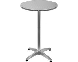 Casaria Statafel - Ø60cm Aluminium Hoogte Verstelbaar Klapbaar - Zilver