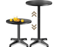 CASARIA Statafel - Rond Verstelbar in Hoogte 70cm 115cm -Zwart