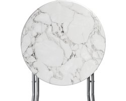 CASARIA Statafel Set van 2 - Inklapbaar Marmerlook 110cm Ø60cm - Wit