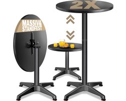 CASARIA Statafels - Set van 2 Inklapbar Verstelbar 70cm 115cm - Zwart
