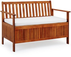 Casaria Tuinbank - incl. Kussenbox 120x62x82cm Opbergruimte - Acacia