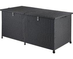 Casaria Tuinbox - Polyrattan XXL Zitbank 150cm 625L UV bestendig – Zwart