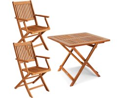 Casaria Tuinset 3-Delig - Klaptafel Balkon Terras - Acaciahout