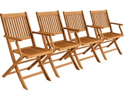 Casaria Tuinstoel Sydney - Set van 4 Acacia Klapbaar 90x54x56cm - Bruin