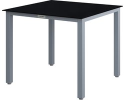 Casaria Tuintafel Aluminium – 87x87x73 cm 4 Personen – Zwart Zilver