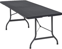 Casaria Tuintafel - Inklapbaar 8 Personen 180x75cm Draaggreep - Antraciet