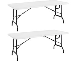 Casaria Tuintafel – Set van 2 183x76cm Klapbaar Draaggreep - Wit