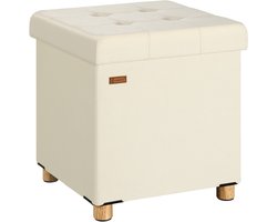 Casaria Voetenbankje - Houten poten 40L Opbergruimte 38x38x42cm - Beige