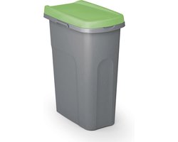 CASARIA Vuilnisbak - 25l Afvalscheiding 39x24x51cm - Grijs Groen