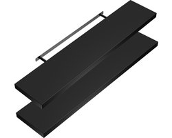 Casaria Wandplank – 2 St. 110 cm 15kg Belastbaar – Zwart mat