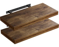 Casaria Wandplank – 2 St. 50 cm 15kg Belastbaar – Donker Eiken