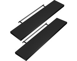 Casaria Wandplank – 2 St. 50 cm 15kg Belastbaar – Zwart mat
