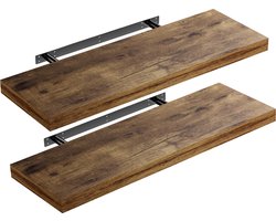 Casaria Wandplank – 2 St. 70 cm 15kg Belastbaar – Donker Eiken