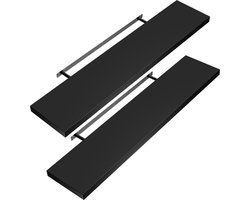 Casaria Wandplank – 2 St. 70 cm 15kg Belastbaar – Zwart mat