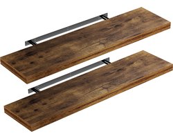 Casaria Wandplank – 2 St. 90 cm 15kg Belastbaar – Donker Eiken