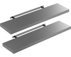 Casaria Wandplank – 2 St. 90 cm 15kg Belastbaar – Grijs mat