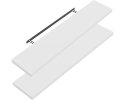 Casaria Wandplank – 2 St. 90 cm 15kg Belastbaar – Wit mat