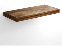 Casaria Wandplank Zwevend - 50 cm/15kg Belastbaar - Donker Eiken