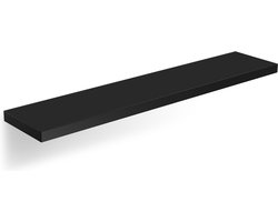 Casaria Wandplank Zwevend - 90 cm/15kg Belastbaar - Mat Zwart