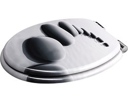 Casaria WC Bril Stenen - Soft Close Antibacterieel 43x37cm 175kg - Grijs