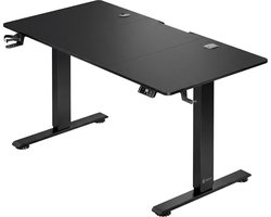 Casaria Zit sta bureau - Elektrisch Verstelbaar USB 140x60cm – Zwart
