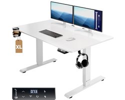 Casaria Zit sta bureau - Elektrisch Verstelbaar USB 160x75cm – Wit