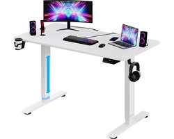 Casaria Zit Sta Bureau – Hoogte Verstelbaar Elektrisch 110x60cm - Wit