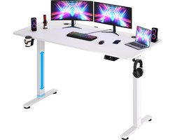 Casaria Zit Sta Bureau – Hoogte Verstelbaar Elektrisch - 140x60cm Wit