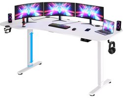 Casaria Zit Sta Bureau – Hoogte Verstelbaar Elektrisch - 160x75cm Wit