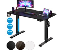 Casaria Zit Sta Bureau – Hoogte Verstelbaar Elektrisch - 160x75cm Zwart