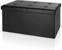 Casaria Zitbank met Opbergruimte – 80x40x40cm Opvouwbaar 100L – Zwart