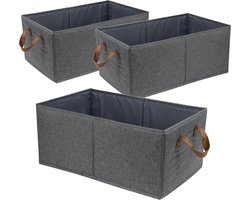 CasaVerse - Kastorganizer - Kast Organizers - Lade organizer set - Set Van 3 - Opbergmanden - Stof - Opvouwbaar - Stevig Katoenen Kledingkastopslagdeken Kledingopbergdoos voor jeans, T-shirts